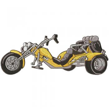 Rückenaufnäher - Trike gelb - 08568 - Gr. ca. 30 x 12 cm - Patches Stick Applikation