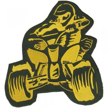 Rückenaufnäher - Quadfahrer- 88566 gelb - Gr. ca. 23 x 25 cm - Patches Stick Applikation