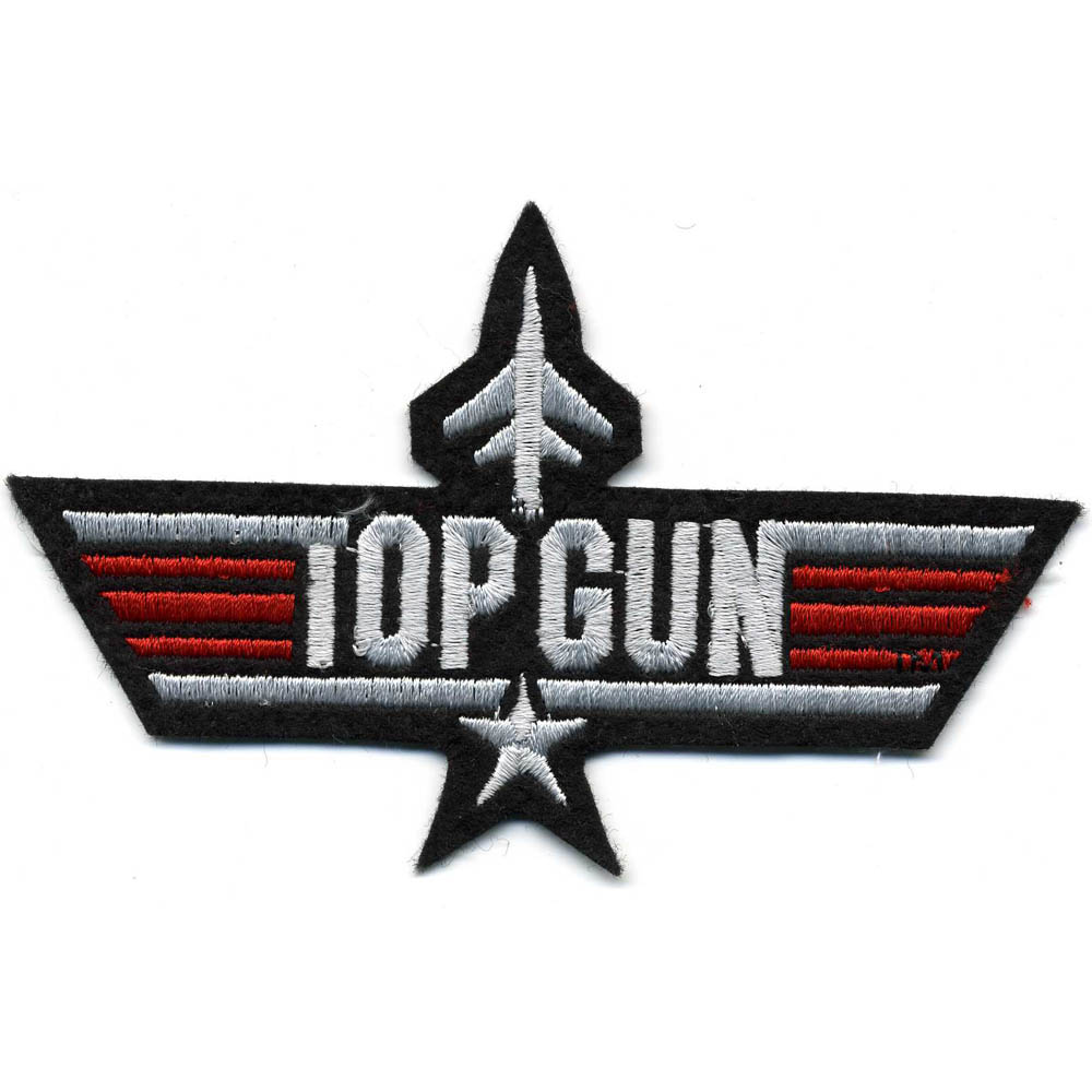 schwarz 10 x 5,3 cm Top Gun Movie Aufnäher / Bügelbild 