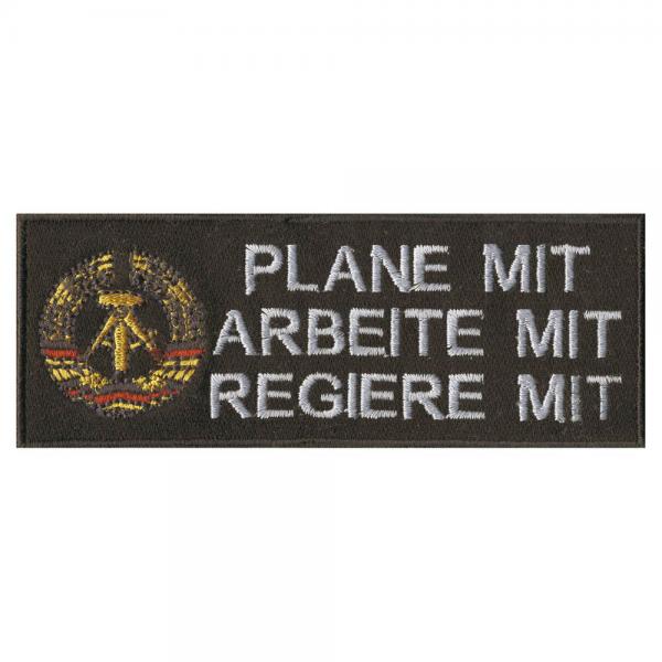 AUFNÄHER - DDR - Regiere mit - 01867 - Gr. ca. 12 x 4 cm - Patches Stick Applikation
