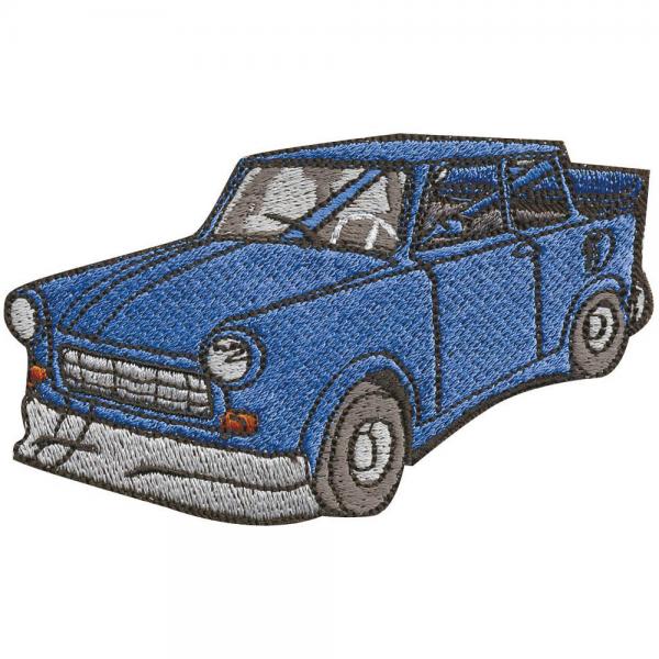 Aufnäher - PKW Auto Oldtimer Trabant dunkelblau - 06130 Gr. ca. 10 x 6cm