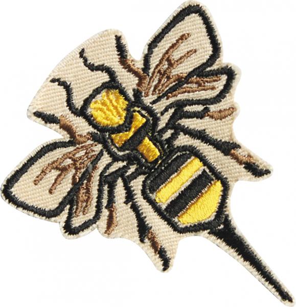 AUFNÄHER - Biene Wespe Bee - 00769 - Gr. ca. 6 cm x 5 cm - Patches Stick Applikation Bügel-Emblem