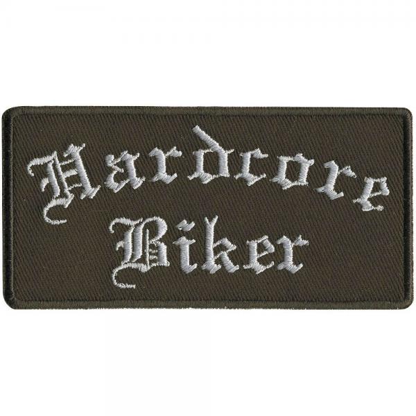 AUFNÄHER - Hardcore Biker - 01795 - Gr. ca. 8 x 2,5cm - Patches Stick Applikation