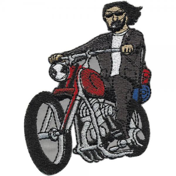 AUFNÄHER - Motorradfahrer - 01944 - Gr. ca. 10 x 7cm - Patches Stick Applikation