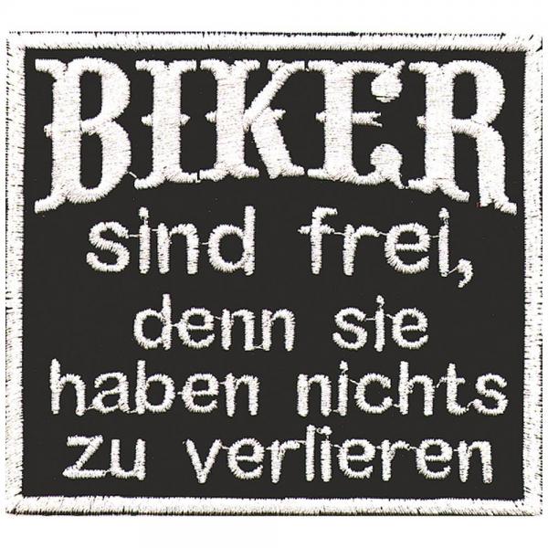 AUFNÄHER - Biker sind frei... - 03259 - Gr. ca. 8,5 x 8 cm - Patches Stick Applikation