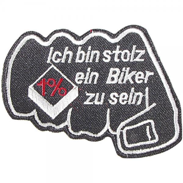 Aufnäher - Ich bin stolz ein Biker zu sein - 04200 - Gr. ca 10 x 7 cm - Patches Stick Applikationi
