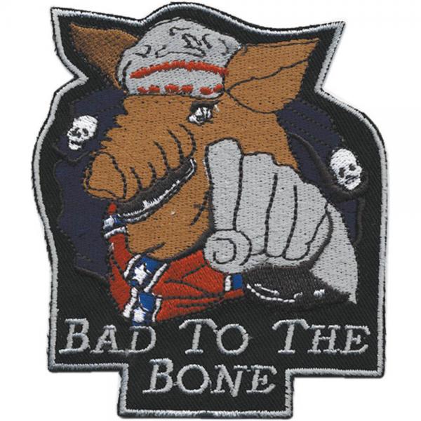 AUFNÄHER - Bad to the Bone - 04950 - Gr. ca. 11 x 9 cm - Patches Stick Applikation
