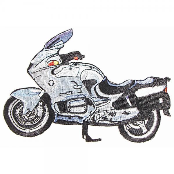 AUFNÄHER - Motorrad silber - 08505 - Gr. ca. 12 x 9 cm - Patches Stick Applikatio