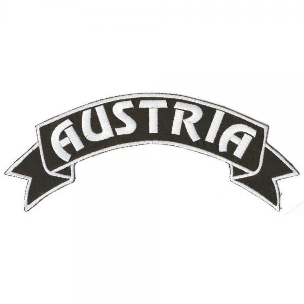 RÜCKENAUFNÄHER "AUSTRIA" NEU Gr. ca. 7x28cm (08532) Stick Patches Applikation Aufnäher - Biker Trucker Motorradfahrer