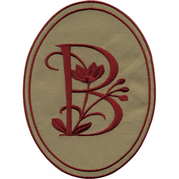 AUFNÄHER oval - Buchstabe B - Gr. ca. 10cm x 14cm (21533) Patches Stick Emblem Alphabet ABC