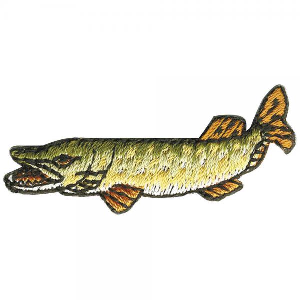 Aufnäher - Fisch - 02105 - r. ca. 2 x 5 cm - Patches Stick Applikation