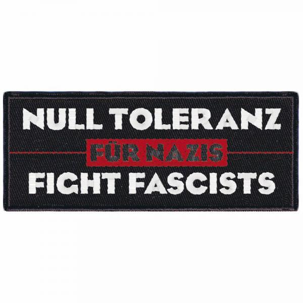 AUFNÄHER - Null Toleranz - 01780 - Gr. ca. 10 x 3 cm - Patches Stick Applikation