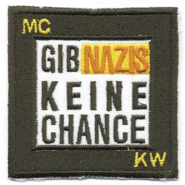 AUFNÄHER - Gegen Rechts - Nazis - 06112 - Gr. ca. 6,5 x 6,5 cm - Patches Stick Applikation