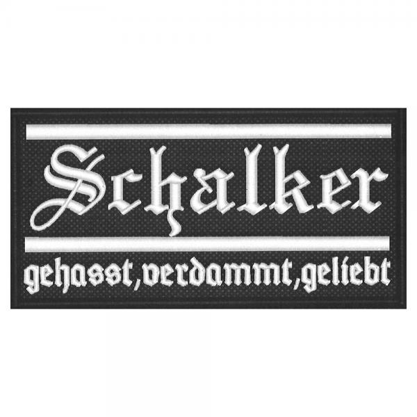 AUFNÄHER - Schalker gehasst  verdammt geliebt - 00561 - Gr. ca. 13,5 x 6,5 cm - Patches Stick Applikation