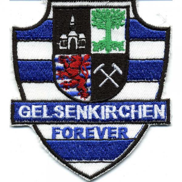Aufnäher Patches Applikation Wappen - Gelsenkirchen forever - 00564 - Gr.  ca. 8 x 9 cm