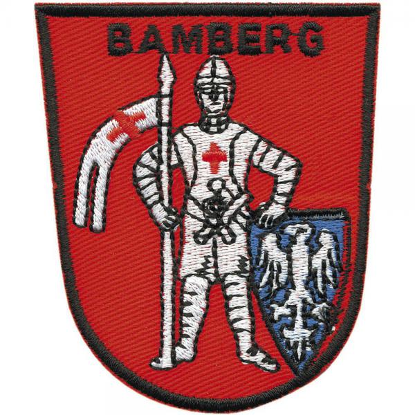 AUFNÄHER - Wappen - Bamberg - 00437 - Gr. ca. 7 x 8 cm - Patches Stick Applikation