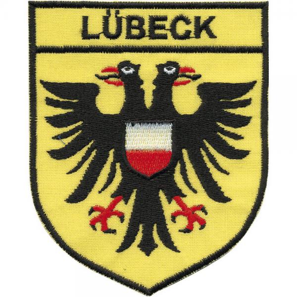 AUFNÄHER - Wappen - Lübeck - 00443 - Gr. ca. 9 x 6,5 cm - Patches Stick Applikation