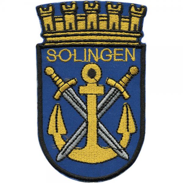 AUFNÄHER - Wappen - SOLINGEN - 00459 - Gr. ca. 5,5 x 9 cm - Patches Stick Applikation