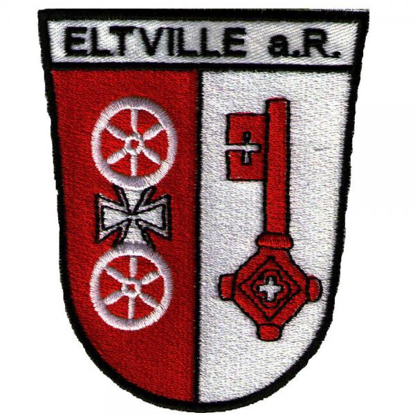 AUFNÄHER - Wappen - ELTVILE e.R - 02914 - Gr. ca. 8 x 10 cm - Patches Stick Applikation