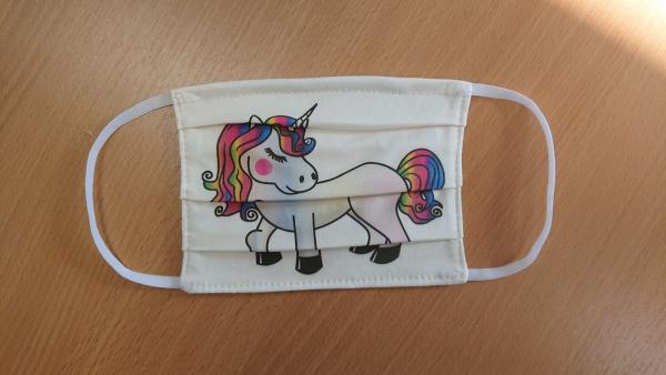Behelfs-Gesichtsmaske für Kids, Einhorn Behelfs-Gesichtsmaske für Kids, Einhorn