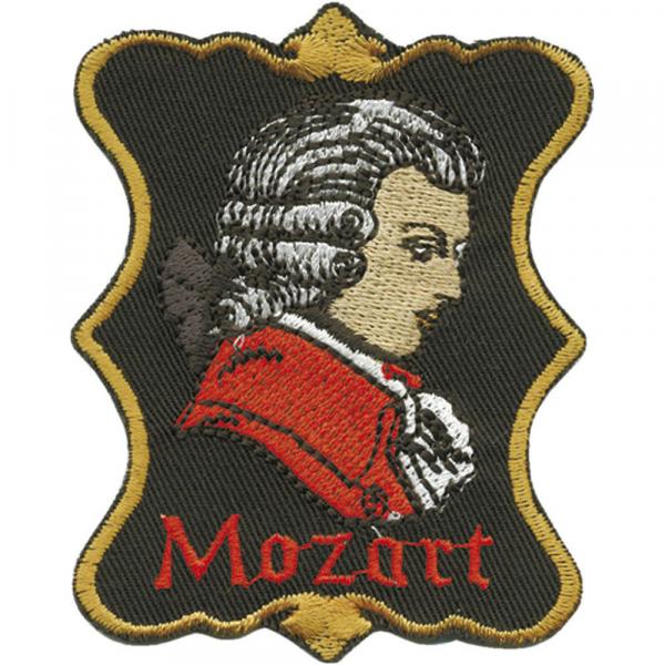 Aufnäher - MOZART - Gr. ca. 8cm x 7cm (00876 schwarzer Hintergrund) Komponist Klassik