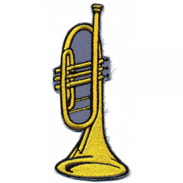 Aufnäher - Trompete - 00352 - Gr. ca. 5 x 11,5 cm - Patches Stick Applikation