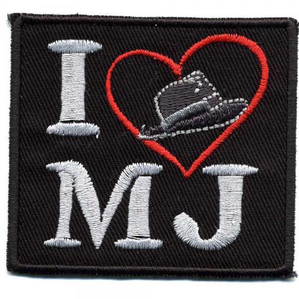 Aufnäher - I Love MJ - 01756 - Gr. ca. 6,5 x 5 cm - Patches Stick Applikation