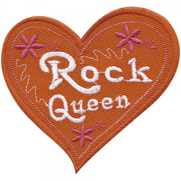AUFNÄHER - Rock Queen - 01990 - Gr. ca. 9 x 8 cm - Patches Applikation Stick