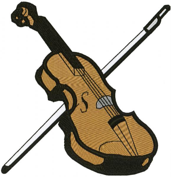 Aufnäher - Geige - 04738 - Gr. ca. 12,5 x 12,9 cm - Patches Stick Applikation