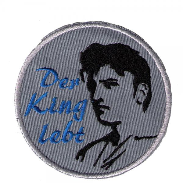 Aufnäher - Der King lebt - Elvis - 02945 - Gr. ca. 8,5 cm Durchmesser - Patches Stick Applikation