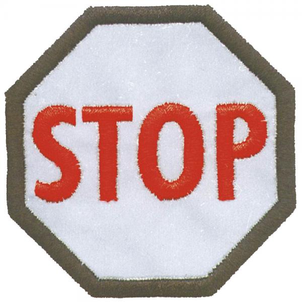 Aufnäher - Stop-Schild - 00906 - Gr. ca. 6 cm - Patches Stick Applikation