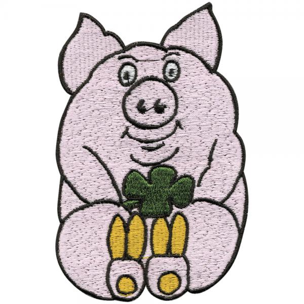 Aufnäher - Ferkel Schwein Glücksschwein - 00963 -  Gr. ca. 8cm x 11cm