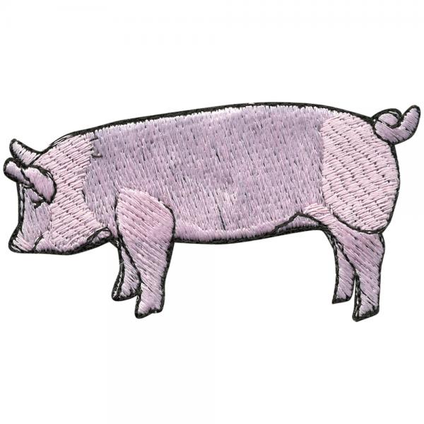 Aufnäher - Ferkel Schwein - 00966 - Gr. ca. 8,5cm x 4,5cm