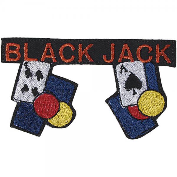Aufnäher - Black Jack - 03172 - Gr. ca. 8,5 x 5 cm - Patches Stick Applikation