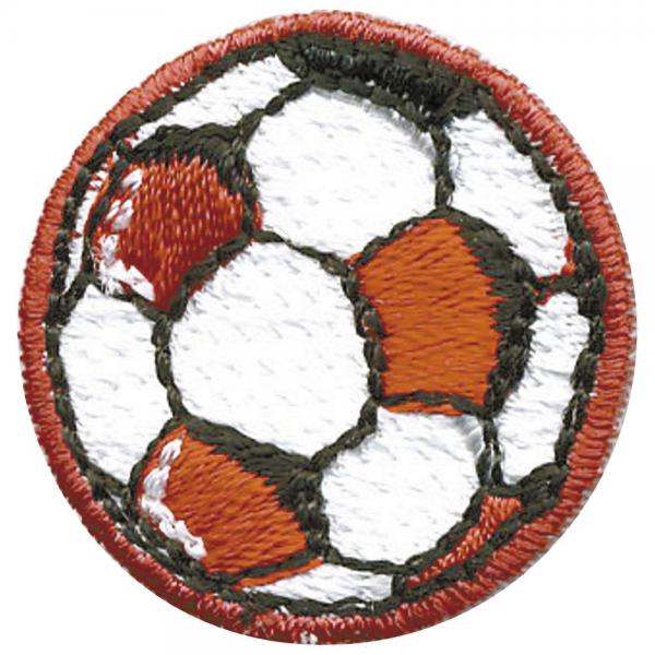 Aufnäher - Fussball rot - 02087 - Gr. ca. Ø 3 cm - Patches Stick Applikation