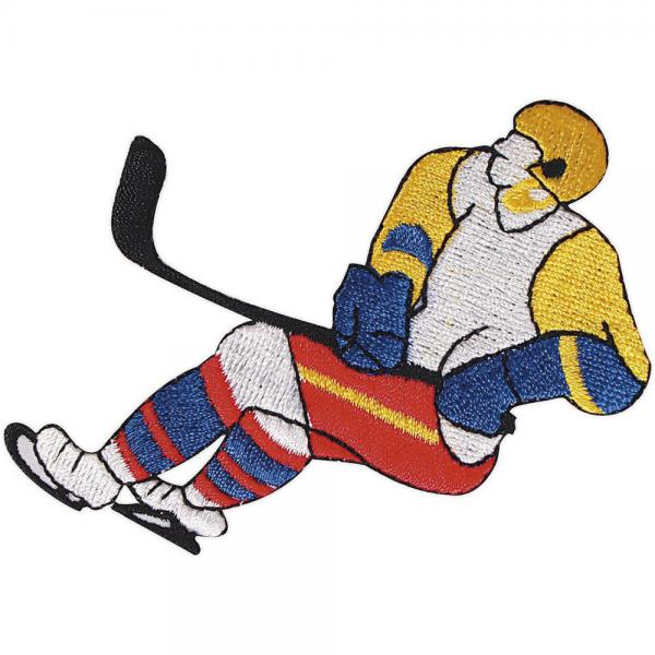 Aufnäher - Eishockeyspieler - 04683 - Gr. ca. 6,5 x 9 cm - Patches Stick Applikation