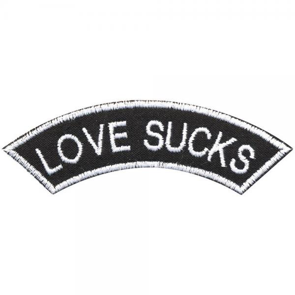 Aufnäher - Love Sucks - 00348 - Gr. ca. 9 x 2 cm - Patches Stick Applikation