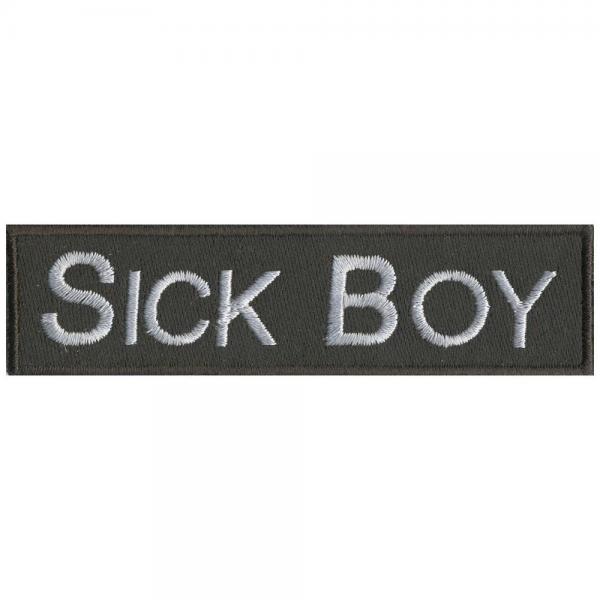 Aufnäher - Sick boy - 03188 - Gr. ca. 10 x 2 cm - Patches Stick Applikation