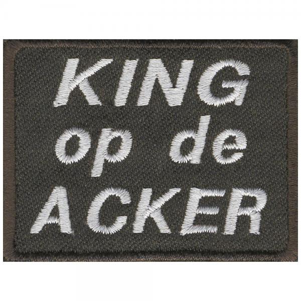Aufnäher - KING op de ACKER - 06095 - Gr. ca. 6 x 4,5 cm - Patches Stick Applikation