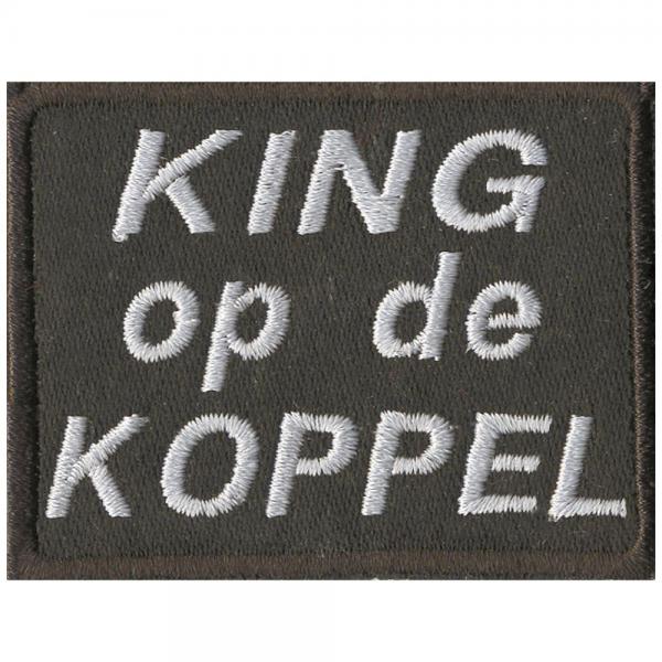 Aufnäher - KING op de KOPPEL - 06096 - Gr. ca. 6 x 4,5 cm - Patches Stick Applikation