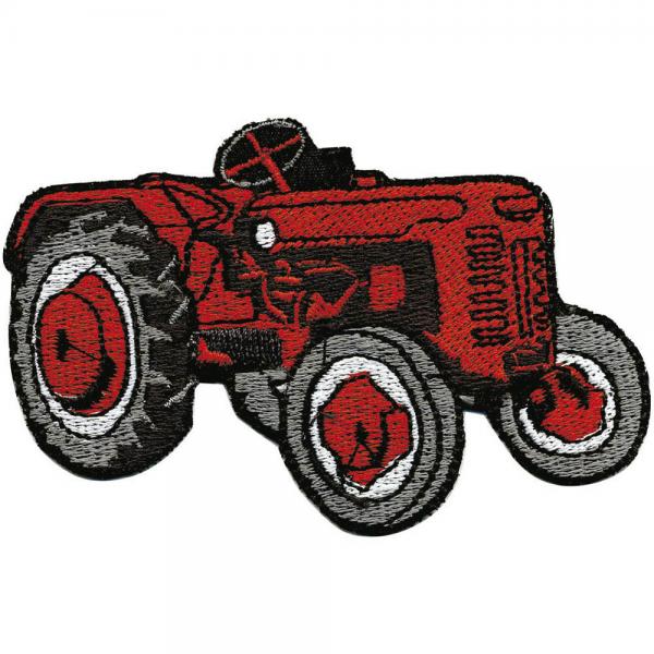 Aufnäher - Traktor rot - 04894 - Gr. ca. 8,5 x 7cm - Patches Stick Applikation