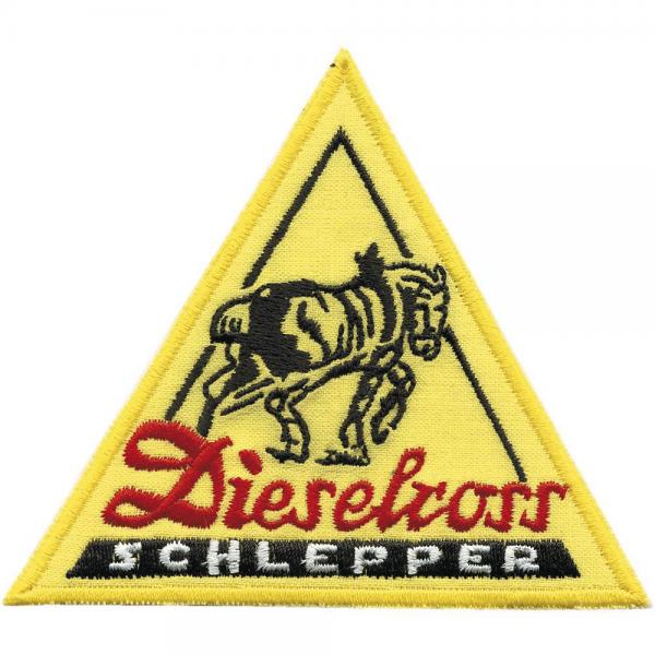 AUFNÄHER - Dieselross Schlepper - 04606 gelb - Gr. ca. 10 x 8,5 cm - Patches Stick Applikation
