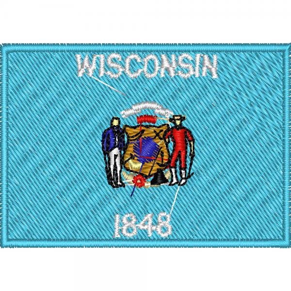 AUFNÄHER - USA - Wisconsin - 05599 - Gr. ca. 8 x 5 cm - Patches Stick Applikation