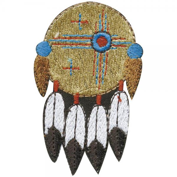 AUFNÄHER - Indianer Federschmuck - 03084 - Gr. ca. 5 x 7,5 cm - Patches Stick Applikation