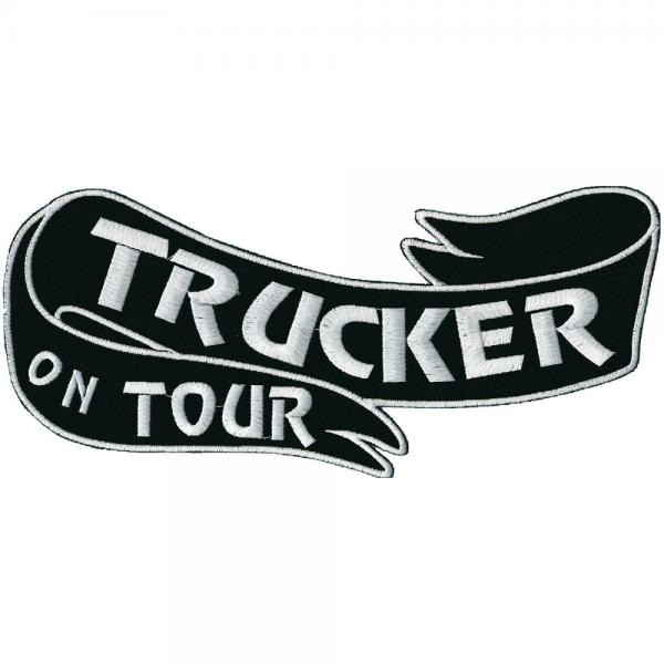 Rückenaufnäher - Trucker on tour - 07348 - Gr. ca. 27 x 10 cm - Patches Stick Applikation