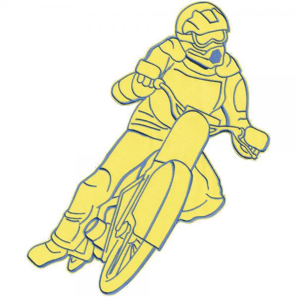 Rückenaufnäher - Biker Crossfahrer - 07369 a - Gr. ca. 12 x 18cm - Patches Stick Applikation