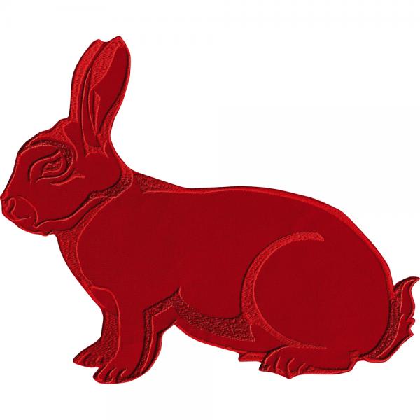 Aufnäher - Hase rot - 07396 - Gr. ca. 26 x 20 cm - Patches Stick Applikation