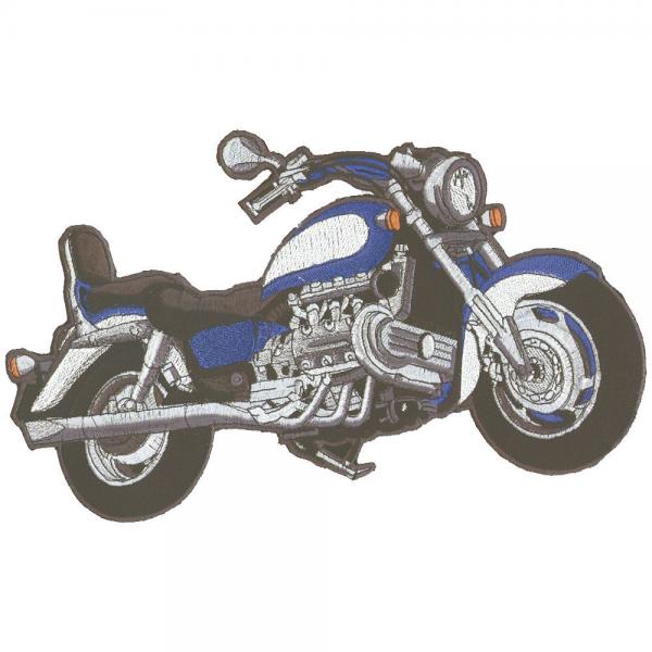 Rückenaufnäher - Bike chopper - 08029 blau - Gr. ca. 30 x 20 cm - Patches Stick Applikation