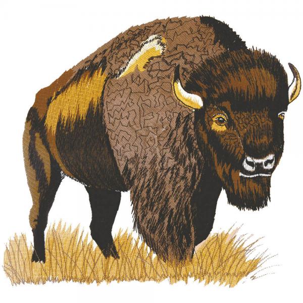 Rückenaufnäher - Büffel Ochse - Gr. ca. 27cm x 26cm - 08038 grau
