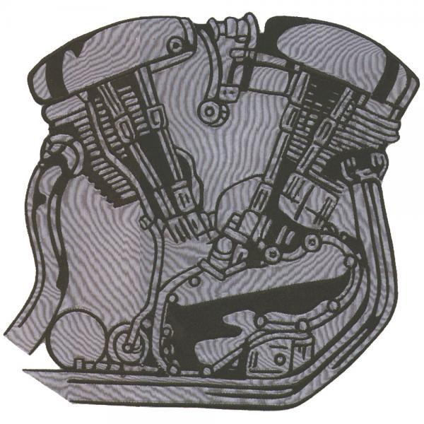 Rückenaufnäher - Motor - 08039 - Gr. ca. 25 x 25 cm - Patches Stick Applikation